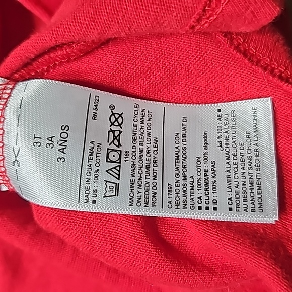 Old Navy Long-Sleeve JOY TO THE WORLD!! Red Graphic Tee Toddler Girls 3T New - Picture 5 of 11